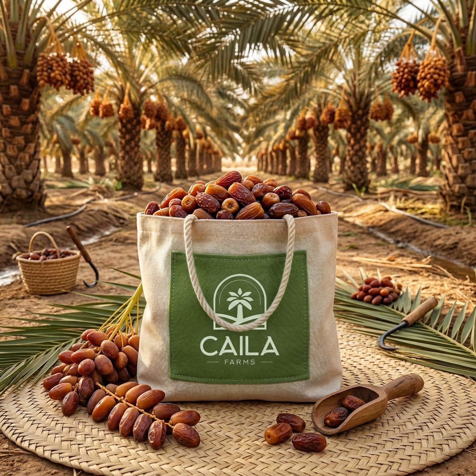 Harvested dates at an Egyptian farm